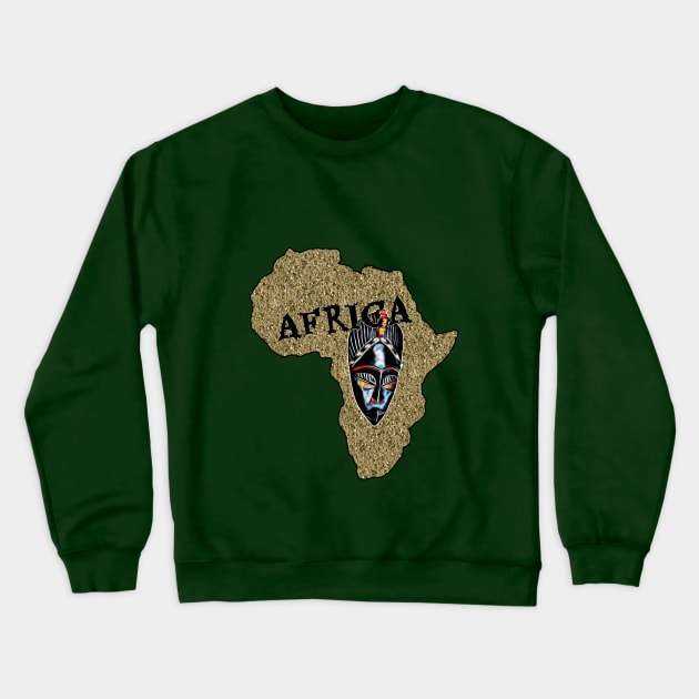 Africa Map with Mask Crewneck Sweatshirt by DougB